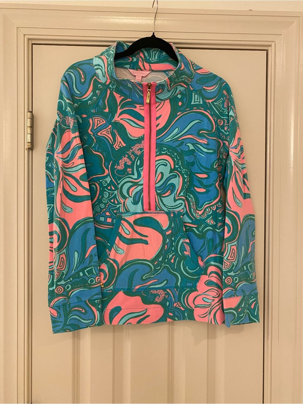 Lilly Pulitzer 60s 70s Vibe Half Zip Pullover Sweater